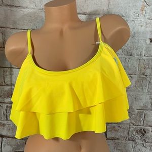 DRESSFO Bikini Top 
Gorgeous 
YELLOW 
Ruffles 
Removable Padded Inserts Size L
